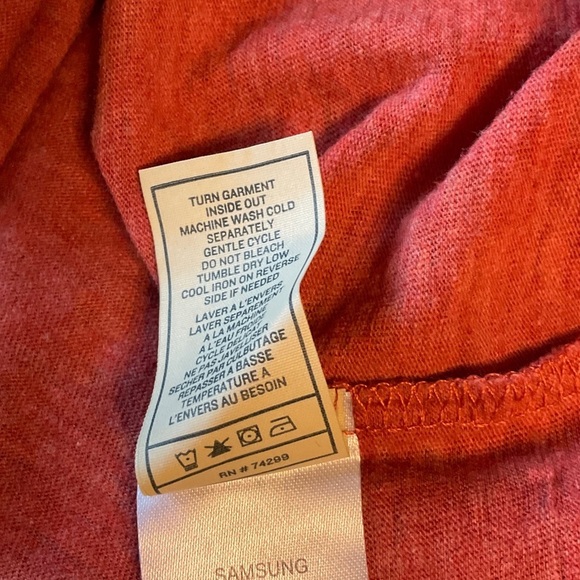 7 For All Mankind Orange Tee with Black Details - Picture 6 of 7